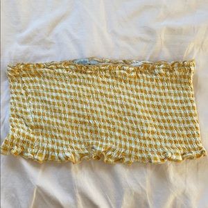 White and yellow Charlotte Russe tube top✨🌞